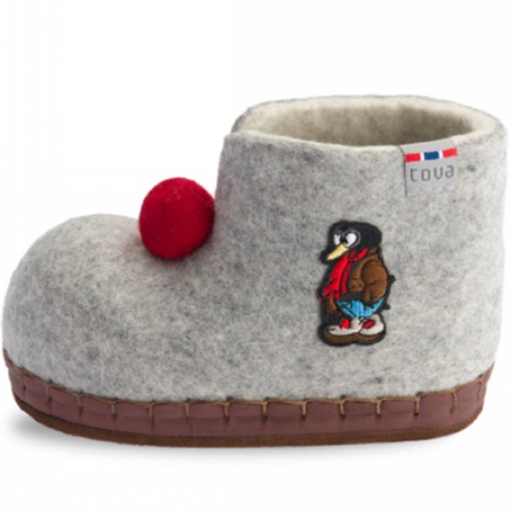 TOVA Solan slipper 100% merino wool with suede bottoms Gray Norwegian 41 new